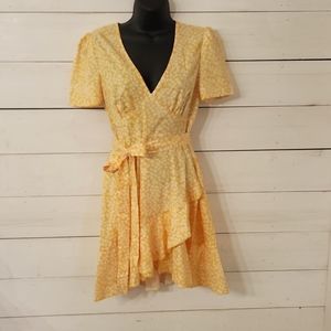 Shein small yellow floral dress ruffles!!
